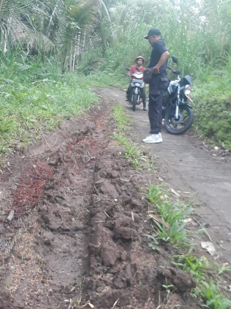 Jalan Rusak di Banjar Kerta, Desa Petang, Kecamatan Petang Tanggal 11 Mei 2023